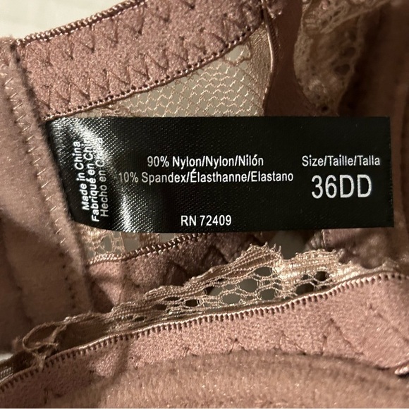 NEW Rene Rofe Bra Size 36DD Taupe Lace Lightly Padded Underwire Adjustable Strap - Picture 3 of 6